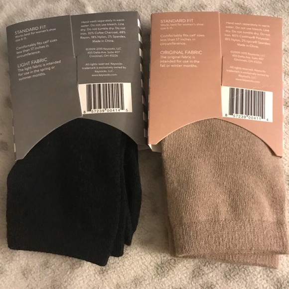 2 pairs Key socks (nude & black) NWT - Picture 3 of 5